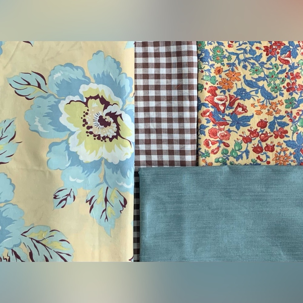 Excellent Condition, Collection of Fabric Pieces, Cotton/Cotton Blend & 1 Satin